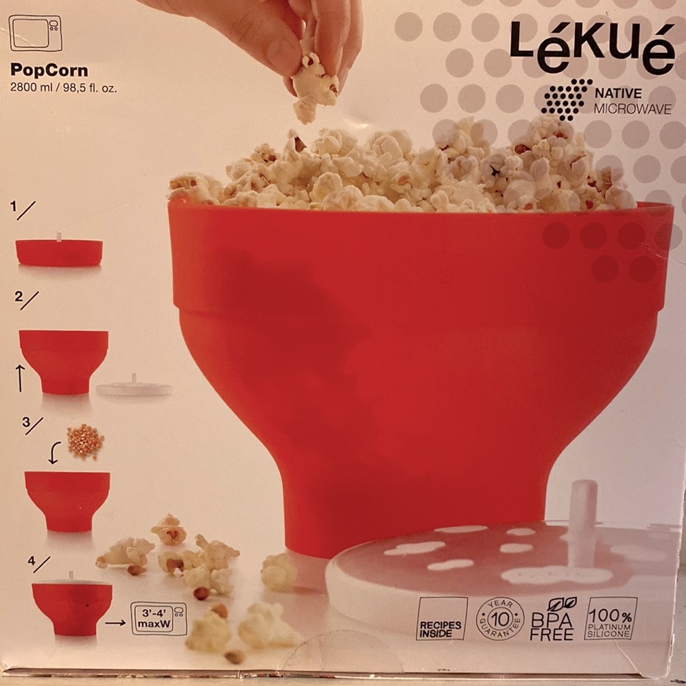 Lekue microwave popcorn maker